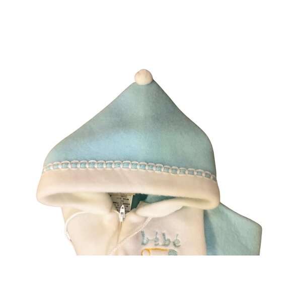 Vintage Cuddler by Doespun Baby Winter Footed Hooded Onesie – Blue & Cream – Siz - Picture 4 of 16